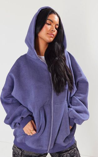 Womens Navy Washed Oversized Zip Up Hoodie - - S - NastyGal UK (+IE) - Modalova