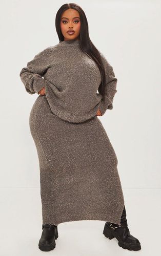 Womens Plus Charcoal Soft Knit Boucle Maxi Skirt - - L - NastyGal UK (+IE) - Modalova
