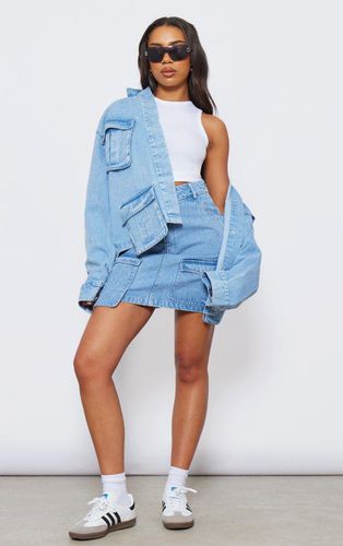 Womens Tall Washed Pocket Detail Denim Mini Skirt - 16 - NastyGal UK (+IE) - Modalova