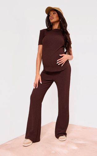 Womens Maternity Chocolate Textured Wide Leg Trousers - - 6 - NastyGal UK (+IE) - Modalova