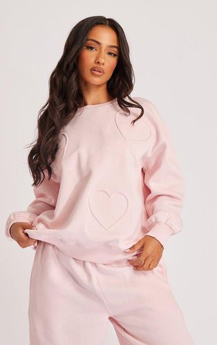 Womens Petite Embossed Heart Detail Sweatshirt - 6 - NastyGal UK (+IE) - Modalova