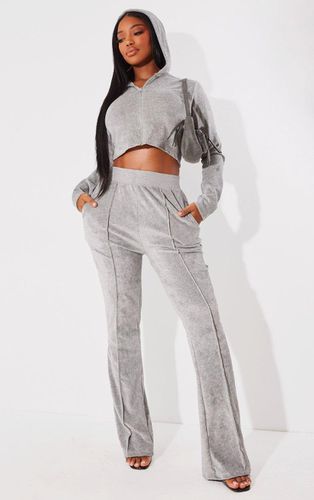 Womens Shape Charcoal Towelling Seam Front Wide Leg Joggers - - L - NastyGal UK (+IE) - Modalova