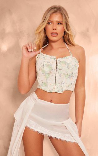 Womens Broderie Floral Boned Corset - 8 - NastyGal UK (+IE) - Modalova