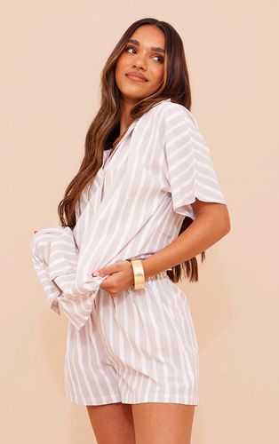 Womens Linen Look Stripe Oversized Boxy Shirt - 10 - NastyGal UK (+IE) - Modalova