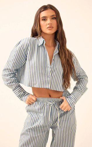 Womens Pinstripe Woven Cropped Shirt - 4 - NastyGal UK (+IE) - Modalova