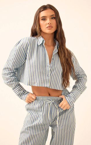 Womens Pinstripe Woven Cropped Shirt - 10 - NastyGal UK (+IE) - Modalova