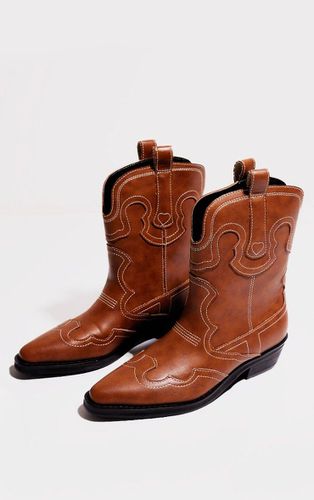 Womens Chocolate Pu Point Toe Ankle Western Boots - - 4 - NastyGal UK (+IE) - Modalova