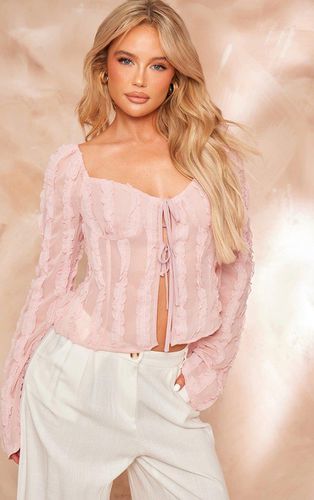 Womens Chiffon Frill Flare Sleeve Tie Front Shirt - 4 - NastyGal UK (+IE) - Modalova