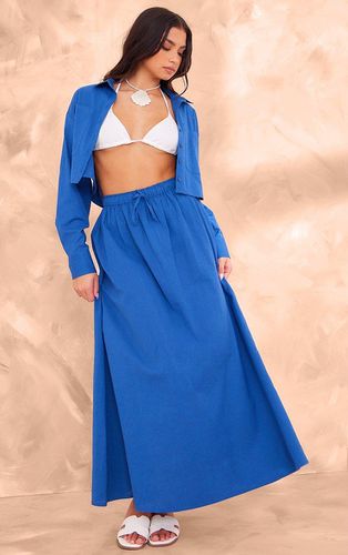 Womens Dark Linen Look Drawstring Waist Maxi Skirt - 6 - NastyGal UK (+IE) - Modalova