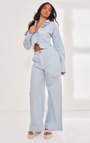Womens Poplin Pinstripe Tailored Wide Leg Trousers - 8 - NastyGal UK (+IE) - Modalova