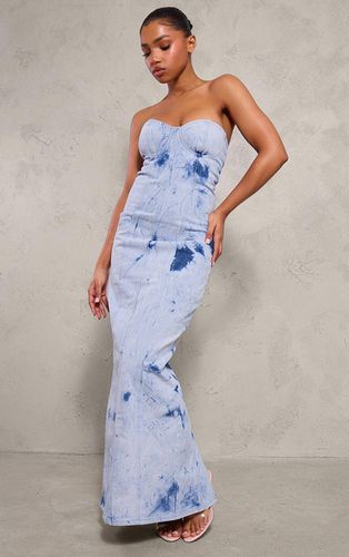 Womens Tie Dye Print Bustier Denim Maxi Dress - 10 - NastyGal UK (+IE) - Modalova