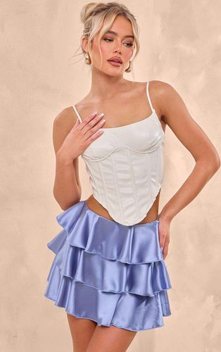 Womens Dusty Satin Tiered Flippy Mini Skirt - 4 - NastyGal UK (+IE) - Modalova