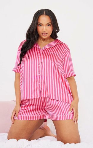 Womens Plus Satin Stripe Piping Short Pj Set - XXL - NastyGal UK (+IE) - Modalova