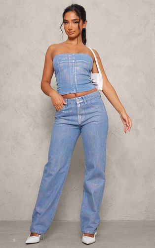 Womens Petite Iridescent Metallic Denim Jeans - 2 - NastyGal UK (+IE) - Modalova
