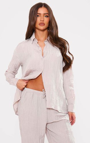 Womens Light Textured Woven Long Sleeve Oversized Shirt - 4 - NastyGal UK (+IE) - Modalova
