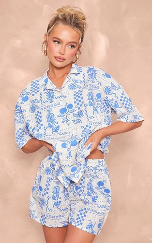 Womens Abstract Sun Printed Oversized Boxy Short Sleeve Shirt - 4 - NastyGal UK (+IE) - Modalova