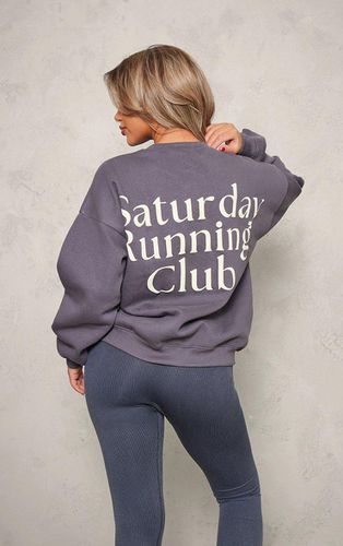Womens Charcoal Saturday Morning Run Puff Print Sweatshirt - - XL - NastyGal UK (+IE) - Modalova