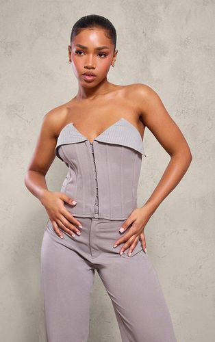 Womens Woven Hook & Eye Seam Detail Fold Over Hem Bandeau Corset - 4 - NastyGal UK (+IE) - Modalova