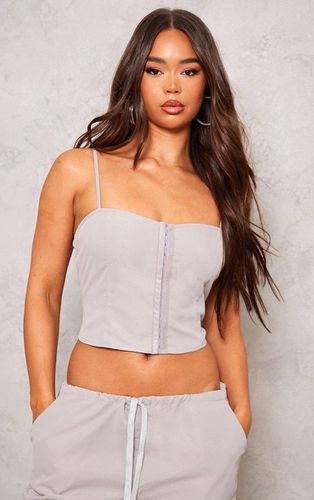 Womens Light Grey Woven Hook & Eye Fastening Strappy Corset - - 6 - NastyGal UK (+IE) - Modalova