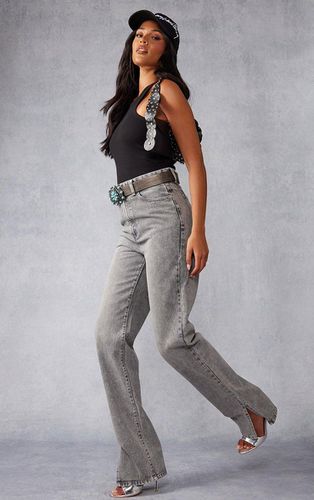 Womens Tall Washed High Waist Split Hem Jeans - 6 - NastyGal UK (+IE) - Modalova