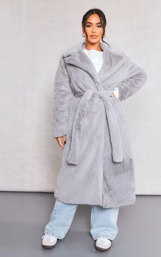 Womens Petite Light Belted Faux Fur Coat - 4 - NastyGal UK (+IE) - Modalova