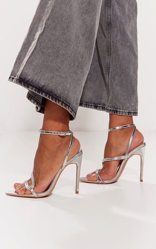 Womens Silver PU Point Toe Asymmetric Strap High Heeled Sandals - - 5 - NastyGal UK (+IE) - Modalova