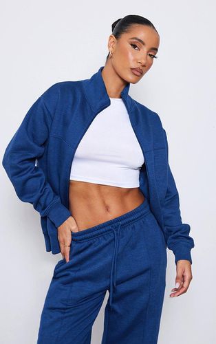 Womens Navy Seam Detail Zip Track Top - - 6 - NastyGal UK (+IE) - Modalova