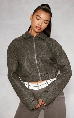 Womens Wool Look Zip Front Bomber Jacket - L - NastyGal UK (+IE) - Modalova