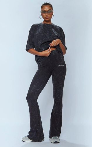 Womens Charcoal Print Washed High Waist Flared Trousers - - 4 - NastyGal UK (+IE) - Modalova