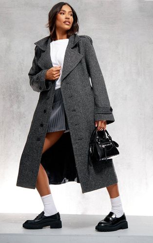 Womens Speckled Wool Look Military Coat - 10 - NastyGal UK (+IE) - Modalova
