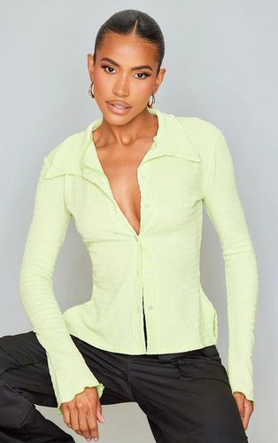 Womens Lime Textured Flared Sleeve Fitted Shirt - - 8 - NastyGal UK (+IE) - Modalova