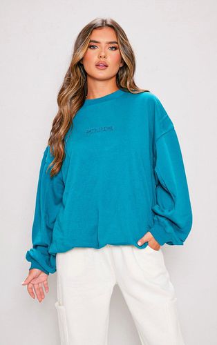 Womens Embroidered Gathered Hem Sweatshirt - L - NastyGal UK (+IE) - Modalova