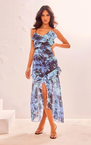 Womens Abstract Frill Strappy Maxi Dress - 6 - NastyGal UK (+IE) - Modalova