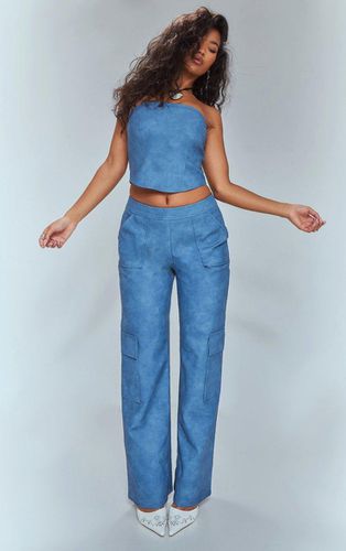 Womens Washed Faux Leather Pocket Detail Extreme Wide Leg Trousers - 4 - NastyGal UK (+IE) - Modalova