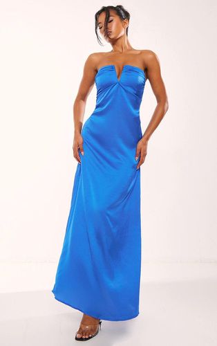 Womens Cobalt Satin V Bar Floaty Bandeau Maxi Dress - - 12 - NastyGal UK (+IE) - Modalova