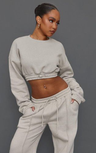 Womens Petite Moss Crop Elasticated Sweat Top - 10 - NastyGal UK (+IE) - Modalova