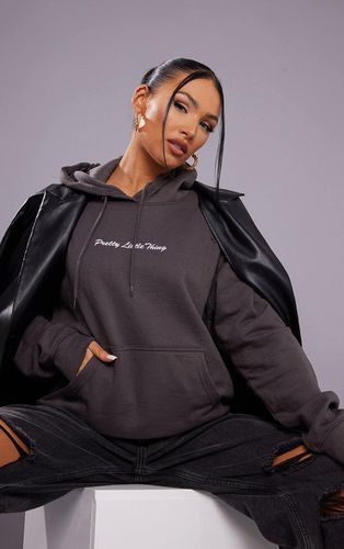 Womens Charcoal Embroidered Hoodie - - S - NastyGal UK (+IE) - Modalova