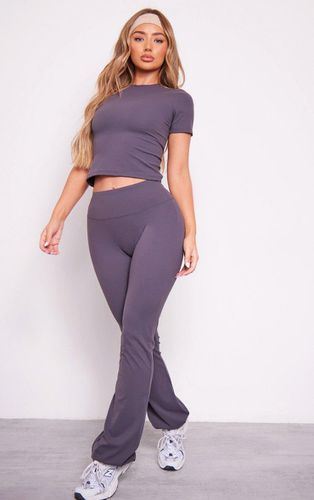 Womens Charcoal Sculpt Straight Leg Yoga trousers - - 4 - NastyGal UK (+IE) - Modalova