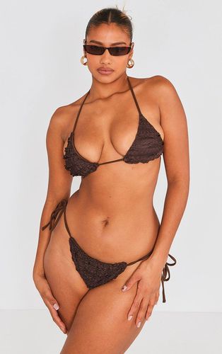 Womens Chocolate Frill Texture Triangle Bikini Top - - 16 - NastyGal UK (+IE) - Modalova