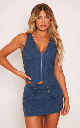 Womens Premium Washed Faux Leather Zip Front Strap Detail Corset - 12 - NastyGal UK (+IE) - Modalova
