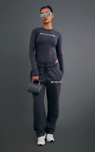 Womens Charcoal Logo Print Straight Leg Joggers - - XS - NastyGal UK (+IE) - Modalova