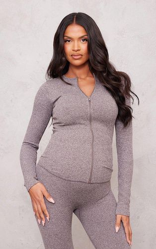 Womens Maternity Chocolate Contour Rib Zip Up Cardigan - - L - NastyGal UK (+IE) - Modalova