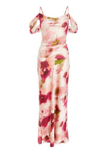 Womens Marble Print Drop Shoulder Maxi Dress - - 14 - Quiz - Modalova