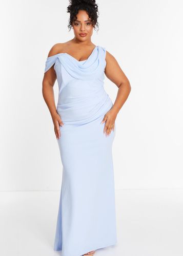 Womens Curve Asymmetric Cowl Neck Maxi Dress - - 16 - Quiz - Modalova