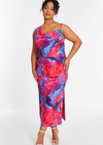 Womens Curve Marble Print Satin Midaxi Dress - - 16 - NastyGal UK (+IE) - Modalova