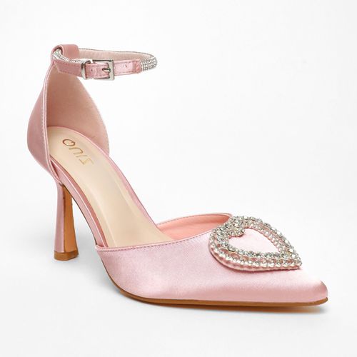 Womens Satin Diamante Heart Brooch Court Heels - - 5 - NastyGal UK (+IE) - Modalova