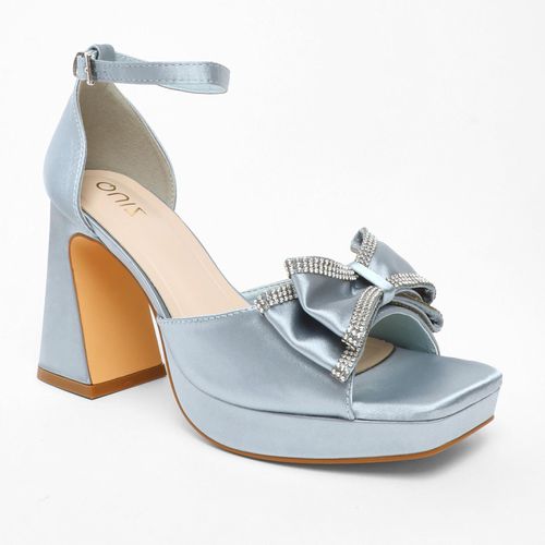 Womens Satin Bow Front Platform Heeled Sandals - - 7 - NastyGal UK (+IE) - Modalova