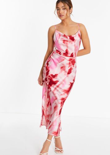 Womens Petite Satin Marble Midi Dress - - 6 - NastyGal UK (+IE) - Modalova