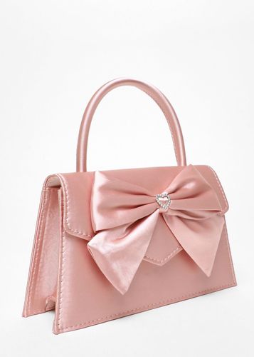 Womens Diamante Bow Mini Top Handle Bag - - One Size - Quiz - Modalova