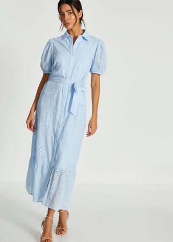 Womens Embroidered Midaxi Shirt Dress - - 16 - Quiz - Modalova